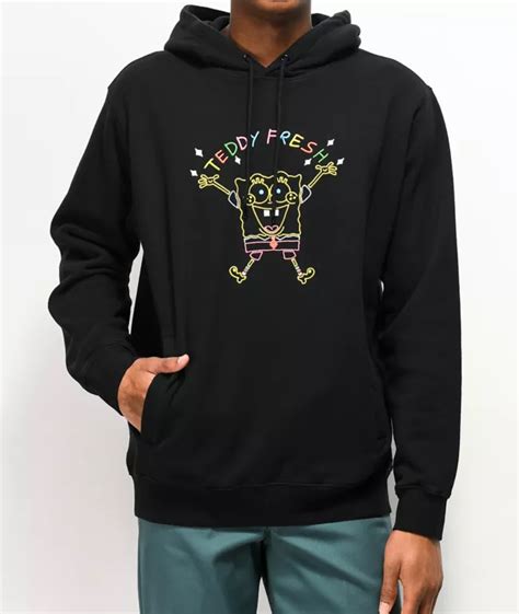 teddy fresh black embroidered sweater|teddy fresh quilted hoodie.